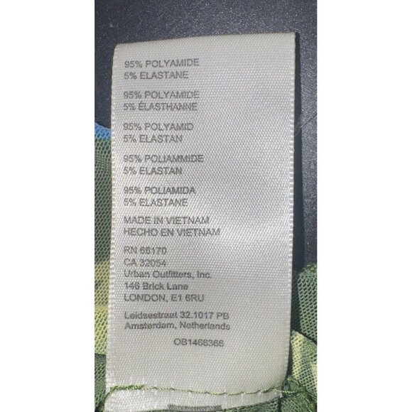 Free People Green Floral Mesh Sheer Piece of Paradise Bell Sleeves Blouse Top S - Picture 10 of 10